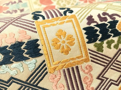 平和屋着物●全通柄　本袋帯　唐織　吉祥花文　正絹　逸品　CABL0190vp