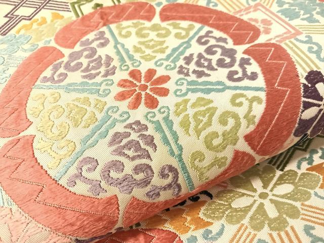 平和屋着物●全通柄　本袋帯　唐織　吉祥花文　正絹　逸品　CABL0190vp