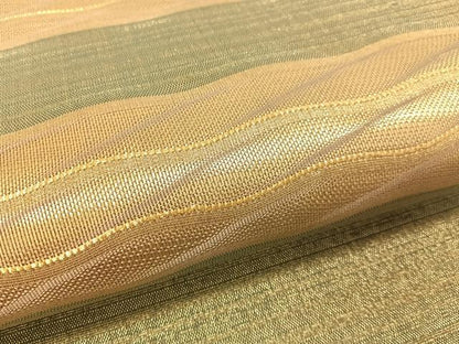 平和屋着物●太鼓柄袋帯　よろけ縞　金糸　正絹　逸品　CABL0191vp