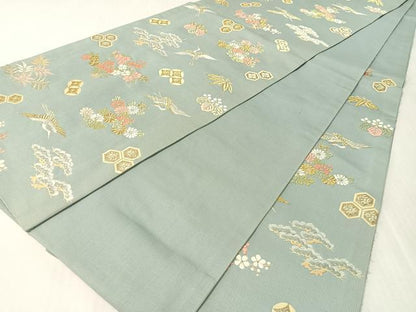 平和屋着物●六通柄袋帯　唐織　飛鶴吉祥松竹梅　金糸　正絹　逸品　CABL0192vp