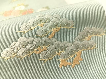 平和屋着物●六通柄袋帯　唐織　飛鶴吉祥松竹梅　金糸　正絹　逸品　CABL0192vp