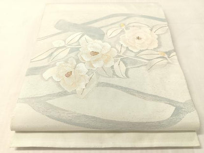 平和屋着物●太鼓柄袋帯　すくい織　枝花文　金銀糸　正絹　逸品　CABL0197vp