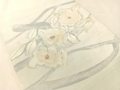 平和屋着物●太鼓柄袋帯　すくい織　枝花文　金銀糸　正絹　逸品　CABL0197vp