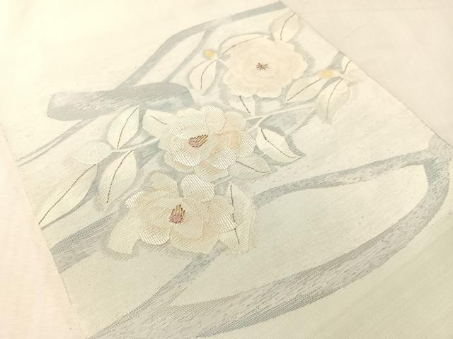 平和屋着物●太鼓柄袋帯　すくい織　枝花文　金銀糸　正絹　逸品　CABL0197vp