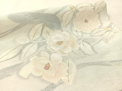 平和屋着物●太鼓柄袋帯　すくい織　枝花文　金銀糸　正絹　逸品　CABL0197vp