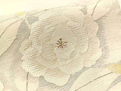 平和屋着物●太鼓柄袋帯　すくい織　枝花文　金銀糸　正絹　逸品　CABL0197vp