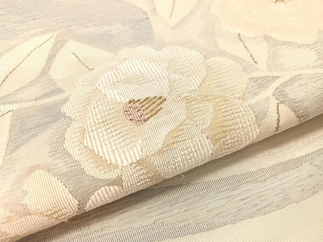 平和屋着物●太鼓柄袋帯　すくい織　枝花文　金銀糸　正絹　逸品　CABL0197vp