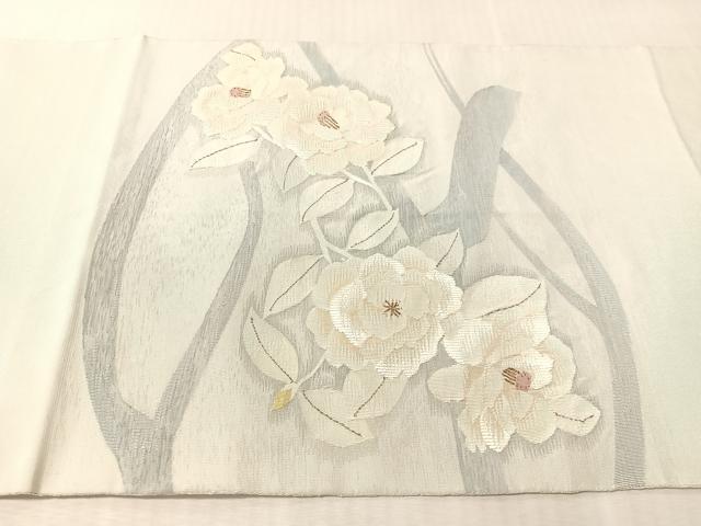 平和屋着物●太鼓柄袋帯　すくい織　枝花文　金銀糸　正絹　逸品　CABL0197vp
