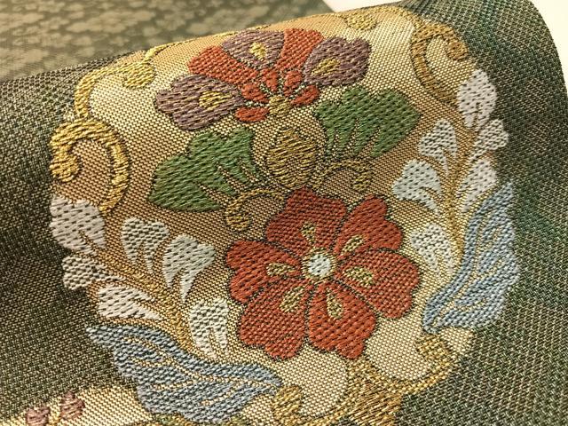 平和屋着物●六通柄袋帯　桐丸華文　金糸　正絹　逸品　未使用　CABL0204vp