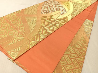 平和屋着物●西陣　川島織物　六通柄　京袋帯　熨斗吉祥文　金銀糸　正絹　逸品　CABL0206vp
