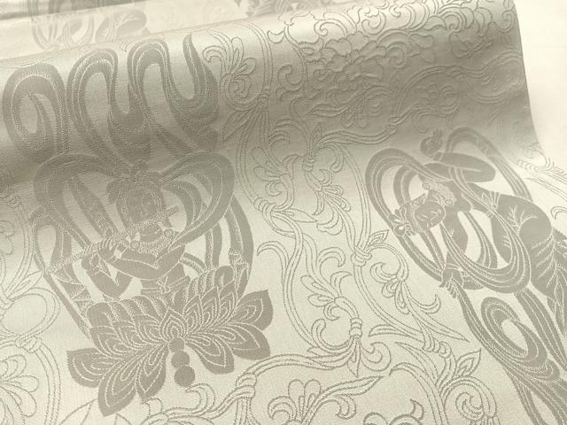 平和屋着物●西陣　全通柄　本袋帯　法隆寺金道小幡紋図　証紙付き　正絹　逸品　未使用　CABL0209vp