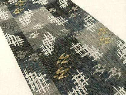 平和屋着物●六通柄袋帯　夢幻　金銀糸　正絹　逸品　CABL0210vp