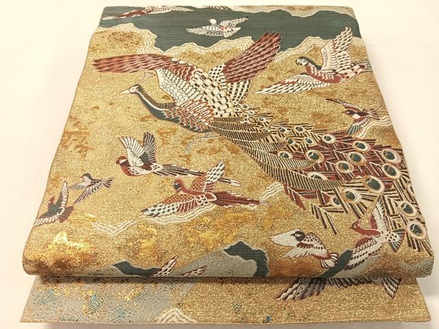 平和屋着物●染彩芸術の巨匠　皆川月華　六通柄袋帯　飛鳥文　金糸　正絹　逸品　CABL0213vp