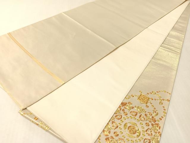 平和屋着物●西陣　川島織物　太鼓柄袋帯　総駒刺繍　正倉院花鳥文　小大丸　たとう紙付き　正絹　逸品　CABL0215vp