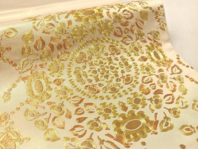 平和屋着物●西陣　川島織物　太鼓柄袋帯　総駒刺繍　正倉院花鳥文　小大丸　たとう紙付き　正絹　逸品　CABL0215vp
