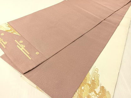 平和屋着物●太鼓柄袋帯　綴れ　錦秋松楓蒔絵　金糸　正絹　逸品　CABL0216vp