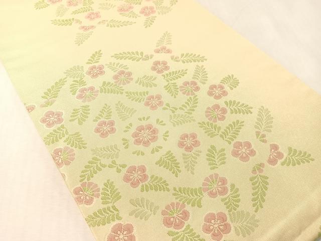 平和屋着物●織物一筋名門　織悦　全通柄　本袋帯　草花文　正絹　逸品　CABL0218vp
