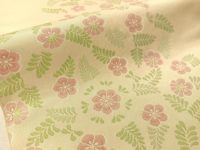 平和屋着物●織物一筋名門　織悦　全通柄　本袋帯　草花文　正絹　逸品　CABL0218vp