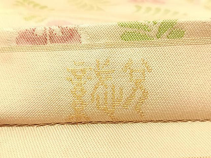 平和屋着物●織物一筋名門　織悦　全通柄　本袋帯　草花文　正絹　逸品　CABL0218vp