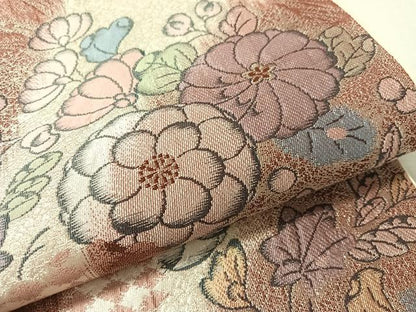 平和屋着物●六通柄袋帯　辻が花　金糸　正絹　逸品　CABL0223vp
