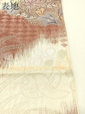 平和屋着物●六通柄袋帯　辻が花　金糸　正絹　逸品　CABL0223vp