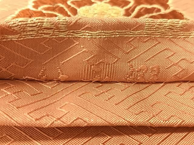 平和屋着物●六通柄袋帯　唐織　能衣綴れ　立涌牡丹　金糸　正絹　逸品　CABL0225vp