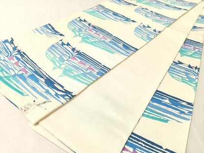 平和屋着物●小満一夫作　全通柄袋帯　抽象文　正絹　逸品　未使用　CABL0230vp