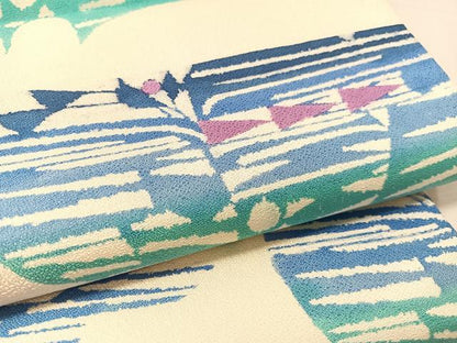 平和屋着物●小満一夫作　全通柄袋帯　抽象文　正絹　逸品　未使用　CABL0230vp