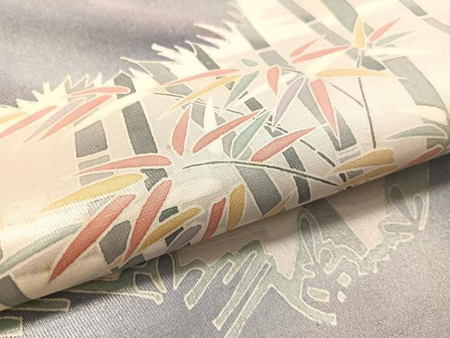 平和屋着物●森川明洋作　太鼓柄袋帯　笹竹文　銀彩　正絹　逸品　CABL0231vp