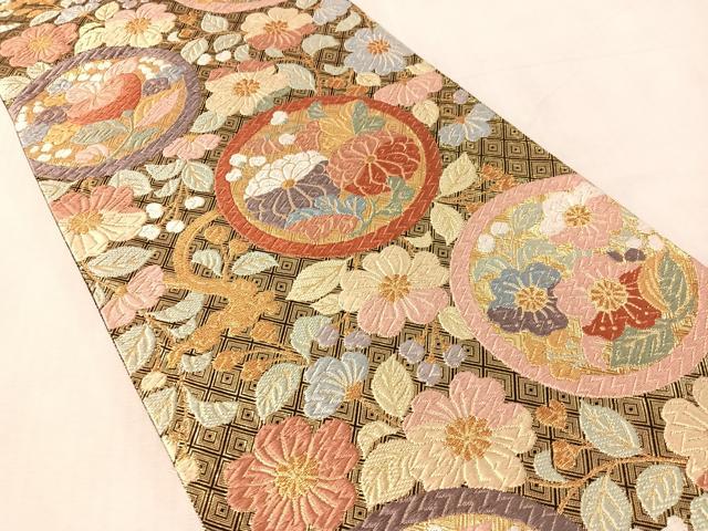 平和屋着物●佐賀錦　六通柄袋帯　唐織　辻が花　金糸　正絹　逸品　CABL0233vp