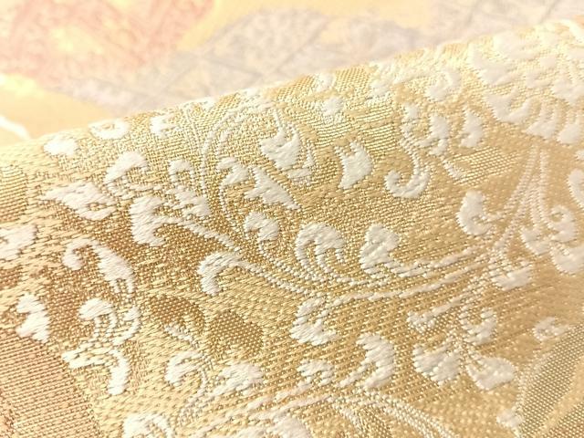 平和屋着物●六通柄袋帯　唐織　みちなが　金糸　正絹　逸品　CABL0234vp