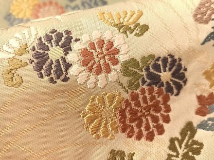 平和屋着物●六通柄袋帯　唐織　芒野乃道　金糸　正絹　逸品　CABL0236vp
