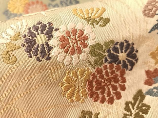平和屋着物●六通柄袋帯　唐織　芒野乃道　金糸　正絹　逸品　CABL0236vp