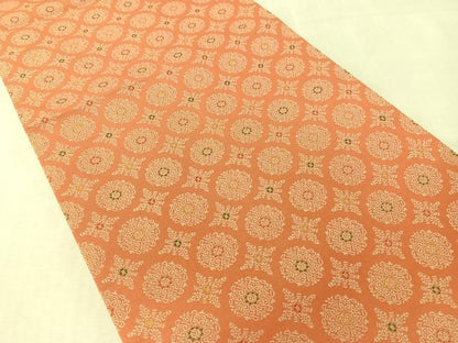 平和屋着物●全通柄袋帯　菱花丸文　金糸　正絹　逸品　CABL0239vp