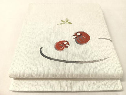 平和屋着物●太鼓柄袋帯　唐織　だるま　正絹　逸品　CABL0241vp
