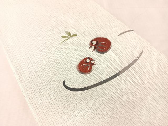平和屋着物●太鼓柄袋帯　唐織　だるま　正絹　逸品　CABL0241vp