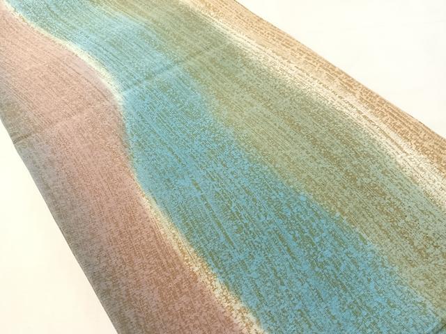 平和屋着物●両面　全通柄袋帯　よろけ縞　やまと誂製　正絹　逸品　未使用　CABL0242vp