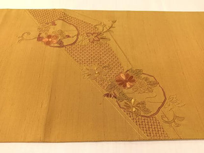 平和屋着物●中国三大刺繍　蘇州刺繍　スワトウ相良刺繍　総刺繍　太鼓柄袋帯　鴛鴦花文　正絹　逸品　CABL0244vp