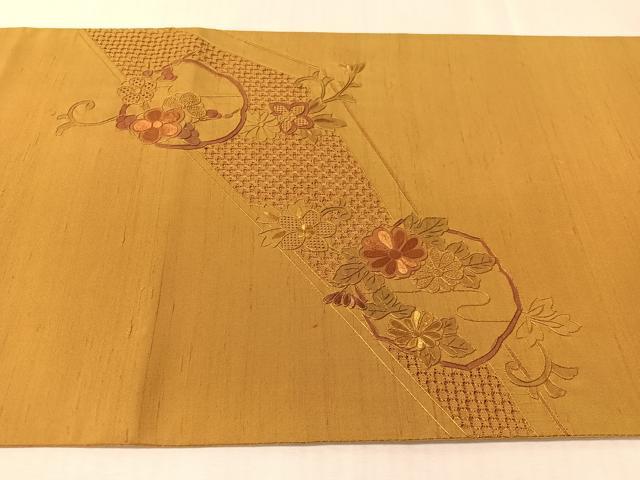 平和屋着物●中国三大刺繍　蘇州刺繍　スワトウ相良刺繍　総刺繍　太鼓柄袋帯　鴛鴦花文　正絹　逸品　CABL0244vp