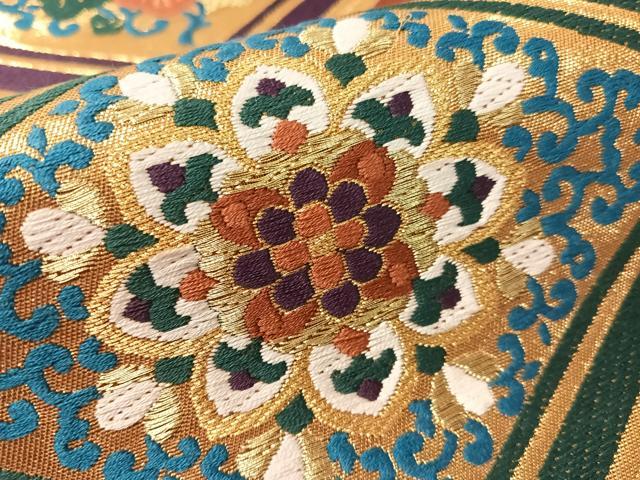 平和屋着物●六通柄袋帯　唐織　鳳凰菱花文　金糸　正絹　逸品　CABL0246vp