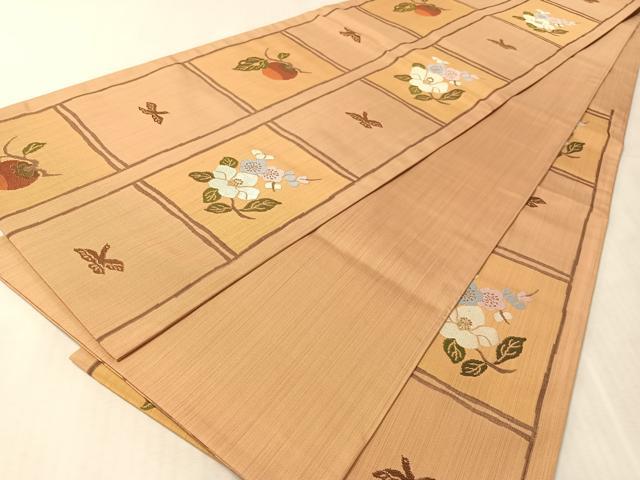 平和屋着物●六通柄袋帯　成り物　金糸　正絹　逸品　CABL0250vp