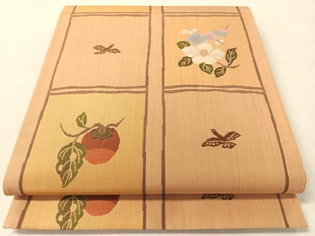 平和屋着物●六通柄袋帯　成り物　金糸　正絹　逸品　CABL0250vp