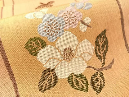 平和屋着物●六通柄袋帯　成り物　金糸　正絹　逸品　CABL0250vp