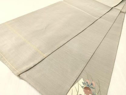 平和屋着物●太鼓柄袋帯　すくい織　切嵌花文　金糸　正絹　逸品　CABL0252vp