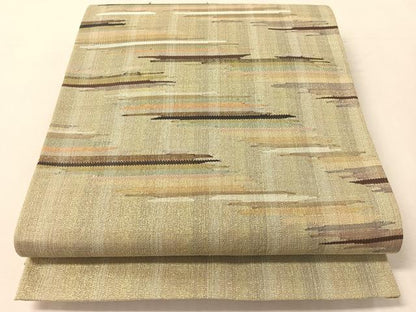 平和屋着物●太鼓柄袋帯　霞文　金糸　正絹　逸品　未使用　CABL0255vp