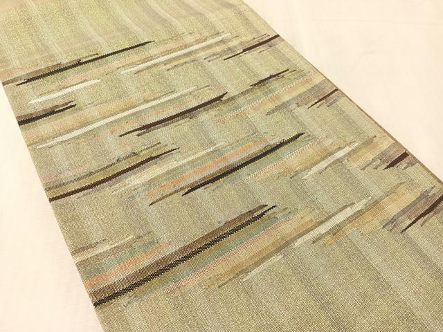 平和屋着物●太鼓柄袋帯　霞文　金糸　正絹　逸品　未使用　CABL0255vp