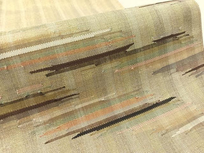 平和屋着物●太鼓柄袋帯　霞文　金糸　正絹　逸品　未使用　CABL0255vp