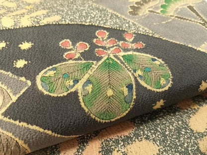 平和屋着物●六通柄袋帯　辻が花　正絹　逸品　未使用　CABL0257vp