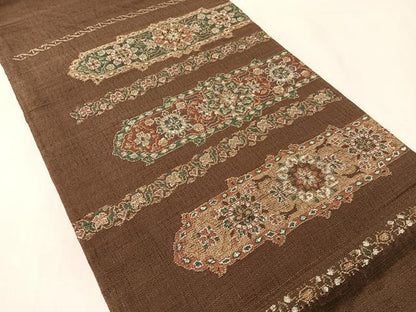 平和屋着物●太鼓柄袋帯　辻が花　正倉院花文　金通し地　正絹　逸品　CABL0258vp