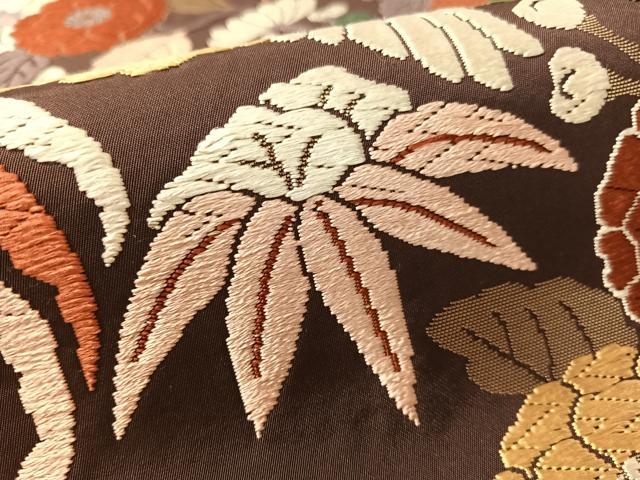平和屋着物●六通柄袋帯　唐織　鳳凰花文　金糸　正絹　逸品　CABL0260vp